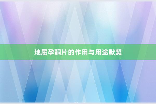 地屈孕酮片的作用与用途默契